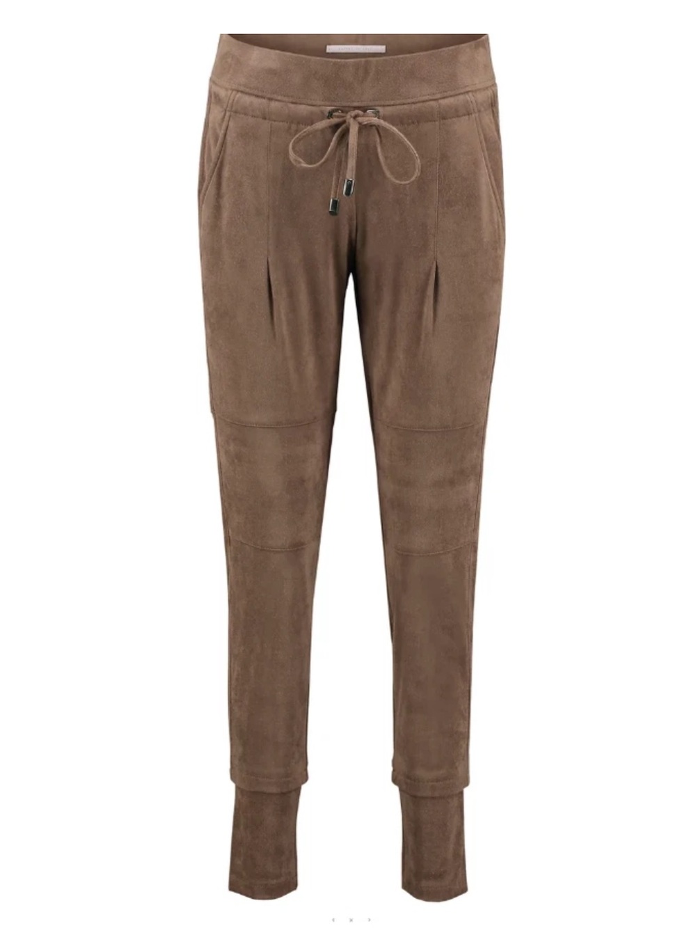 RAFFAELLO ROSSI CANDICE Suede Sz 38 / 8 Pull On Double Hem Taupe Jogger Pants